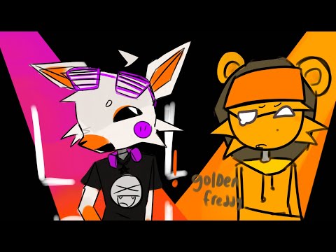Drawing lolbit and golden freddy in my AU also b-day vid :3