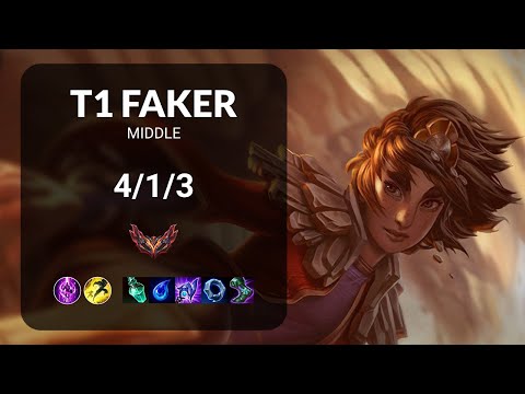T1 Faker Taliyah vs LeBlanc MIDDLE - KR GRANDMASTER Patch 13.17