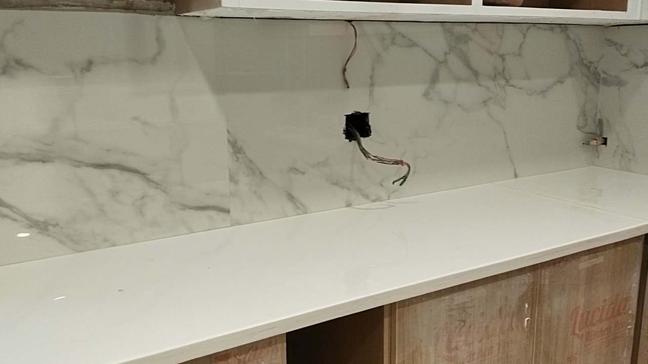 Nano white granite model kitchen