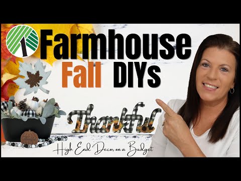 Farmhouse Dollar Tree Fall DIYs/Buffalo Check and Neutral Fall DIYs