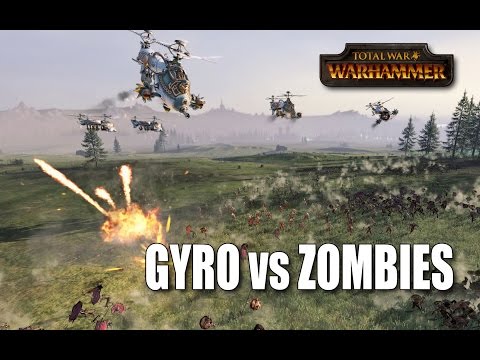 Gyrocopters bombing the zombies - Total War Warhammer Epic Battle