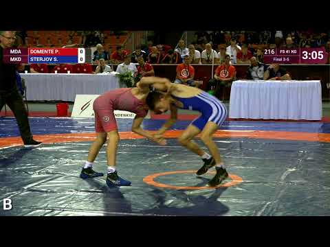 BRONZE FS - 41 kg: P. DOMENTE (MDA) v. S. STERJOV (MKD)