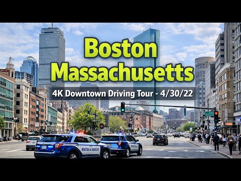 🚖 Boston  Massachusetts | 4K Downtown Driving Tour - 4/30/22