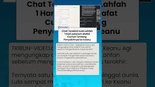 Chat Terakhir Lula Lahfah 1 Hari sebelum Wafat, Curhat Tentang Penyakitnya ke Keanu