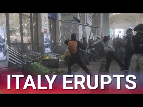 Italy descends into chaos as pro-Palestine protesters clash with Italian police