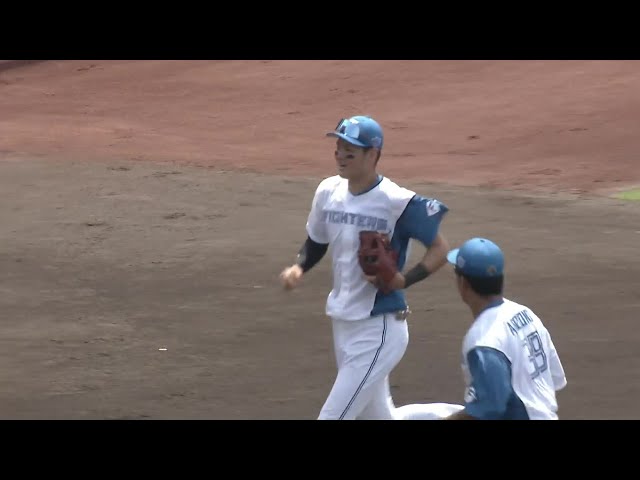 【ファーム】完璧な中継プレー!! ファイターズ・濱田泰希 好返球で追加点を阻止!!  2024年7月13日 北海道日本ハムファイターズ 対 横浜DeNAベイスターズ