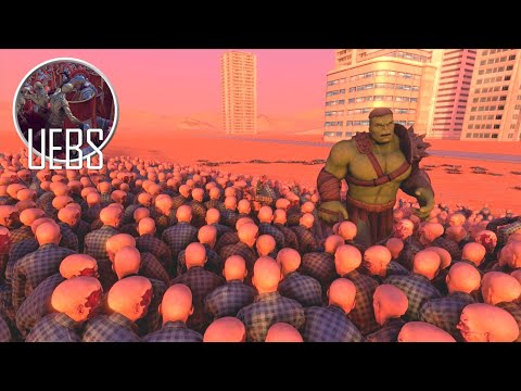10,000 Running ZOMBIES vs. HULK - ULTIMATE EPIC BATTLE SIMULATOR - UEBS