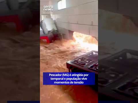 Pescador (MG) é atingida por temporal e população vive momentos de tensão