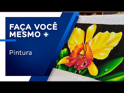 Pintura de orquídea em pano de copa por Luciano Menezes