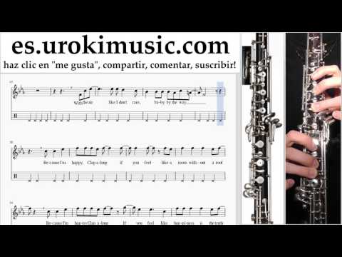 Como Tocar Oboe Pharrell Williams - Happy Parte#2 Clases Notas Musicales Tutorial Tablatura Maestro
