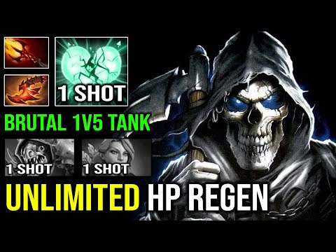 UNLIMITED HP REGEN 1v5 Unkillable Tanker Necrophos Instant 1 Shot Everyone OP Reaper Dota 2