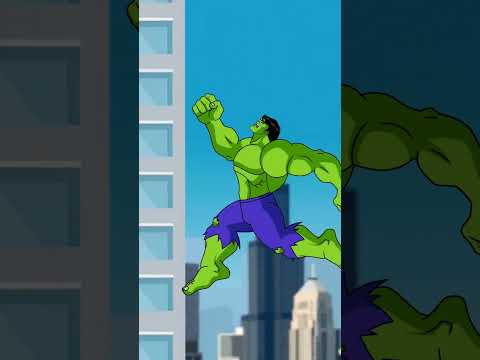 Red Hulk throws Hulk off the building Angry Hulk Transformation Animation