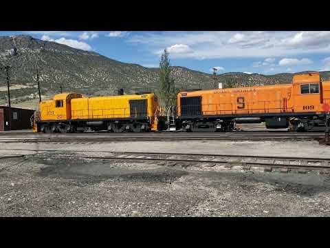 Nevada Northern Railway in Ely:  RS unit tripleheader driveby