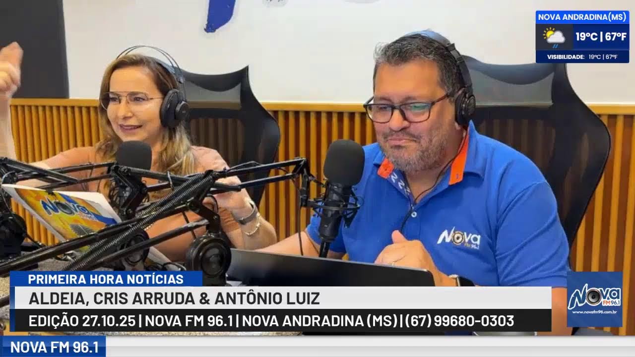 Ao vivo, o programa Primeira Hora Notícias trás os principais assuntos do final de semana pela Nova Fm 96.1