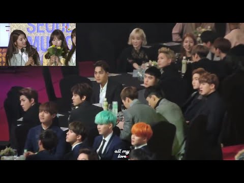 160114 EXO(엑소) Reaction to GFRIEND(여자진구) Rookie Awards @SMA 2016