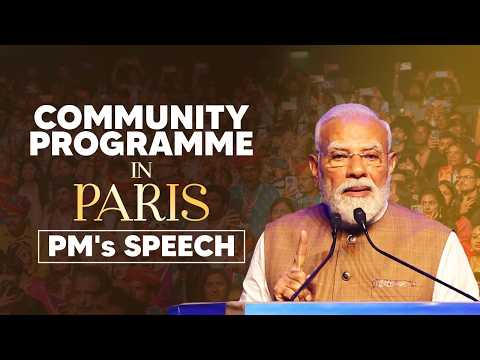 PM Modi addresses a community programme in Paris
