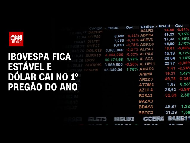 Ibovespa fica estável e dólar cai no 1° pregão do ano | CNN PRIME TIME