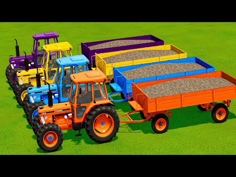 HARVEST & TRANSPORT POPLAR WITH OLD WOODEN TRAILERS & FORD TRACTORS ! FS22