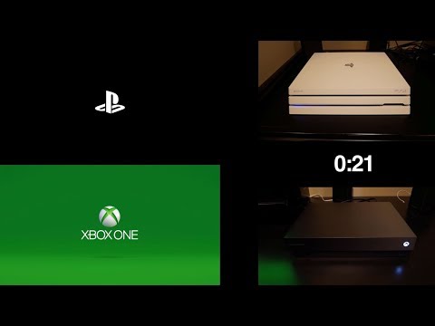 PS4 PRO vs XBOX ONE X Startup Screens... AT THE SAME TIME! Which Boots Fastest??
