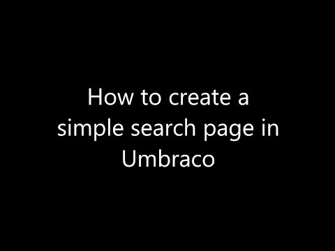How to create a simple search page in Umbraco
