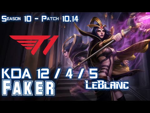T1 Faker LEBLANC vs NUNU Mid - Patch 10.14 KR Ranked
