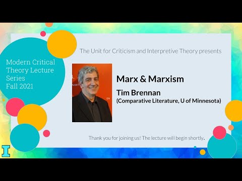Tim Brennan (Comp. Lit., U of Minnesota) | Modern Critical Theory Lecture Series Fall 2021