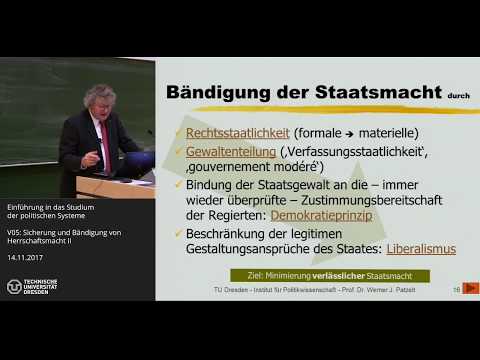 Grundkurs Politische Systeme - 5/14 - Sicherung & Bändigung von Herrschaftsmacht II - Prof. Patzelt