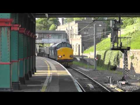 37218 6k73 Sellafield - Crewe flasks at Lancaster, 9th June 2015 THRASH !