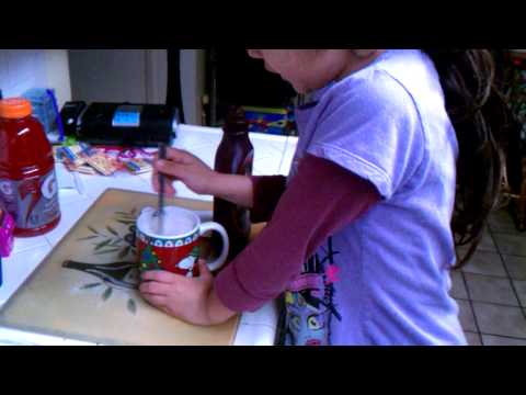 salma making chocolate milk