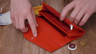 Женский кошелек с геометрическим клапаном из натуральной кожи ST Leather 22545 красный
