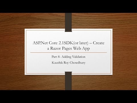 Part 8 Razor Web App in ASP Net Core Add validation to a Razor Page