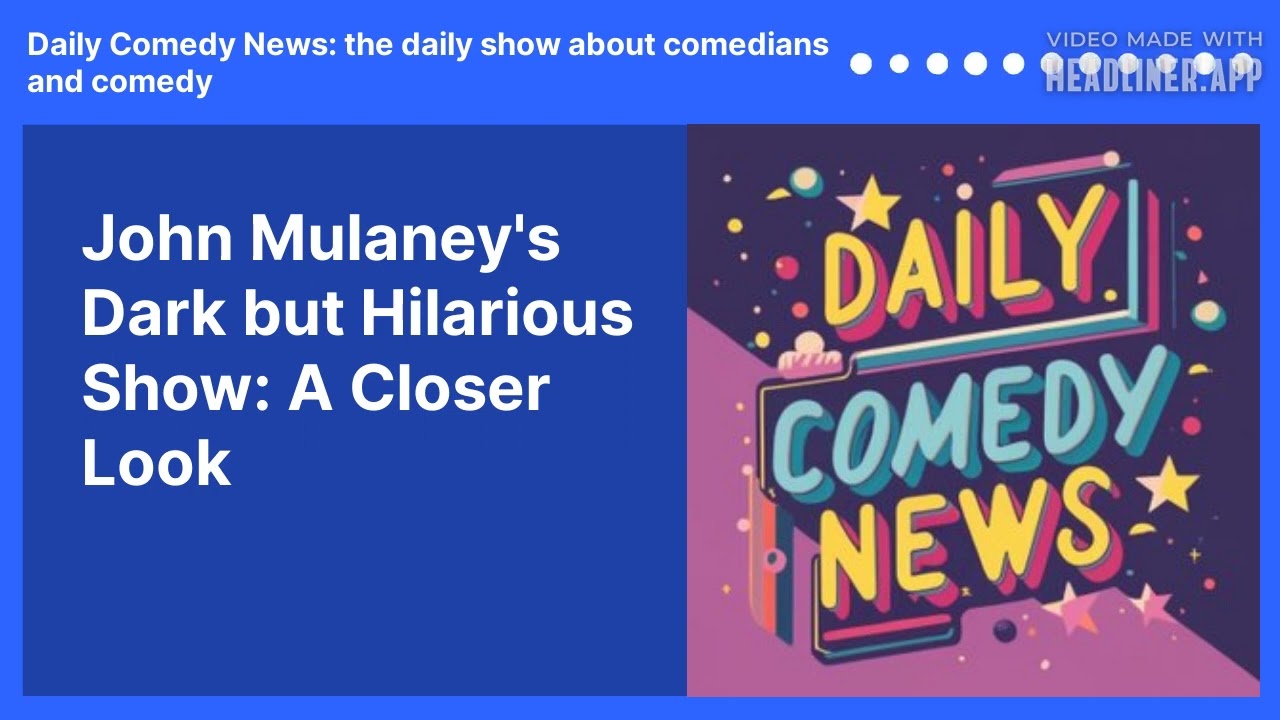 John Mulaney's Dark but Hilarious Show: A Closer Look