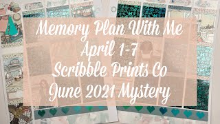 Memory Plan With Me - April 1-7 / Scribble Prints Co - June 2021 Mystery