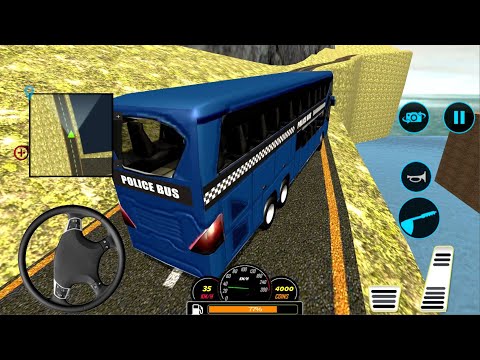 US Police Bus Mountain Driving Simulator #2 - Double Decker Bus Offroad Driving Android Gameplay