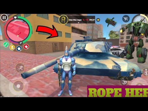 Rope Hero Vice Town (Car Robot Fly inthe Sky) Rope Hero Captured Army Base -Android Gameplay HD
