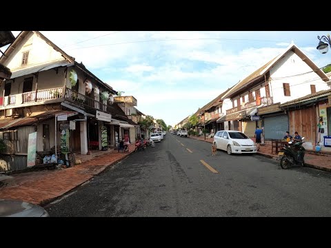 Luangprabang heritage town small roads | walking tour 4k60fps travel vlog | Laos November 2021