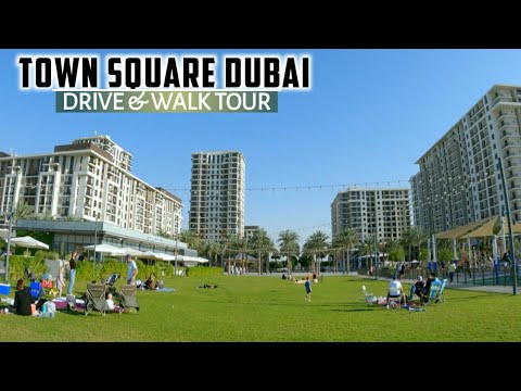 [4K] Inside the Upscale & Urban Community TOWN SQUARE Dubai | Driving & Walking Tour
