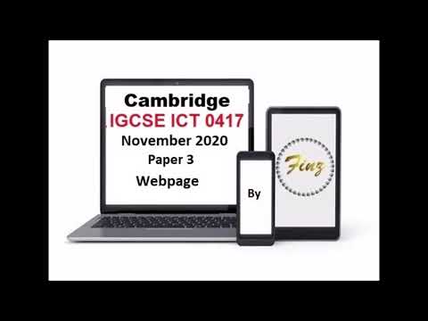 IGCSE ICT (0417) November 2020 P3 Webpage