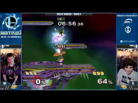 Smash n Splash 3 - K | Cal (Blue Fox, Puff) vs. Zamu (Fox) - SSBM - Singles Wave C