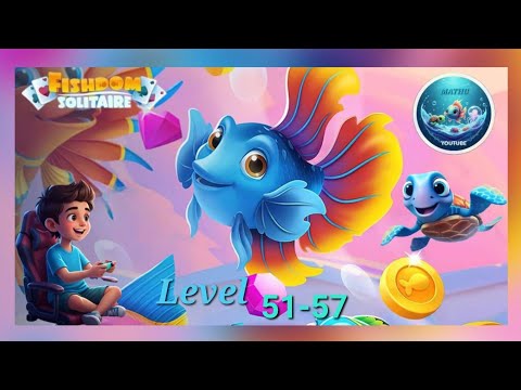 Fish Dom  Solitaire ( Level 51-57 ) Mobo_Mathu_Gaming 🦈🃏♠️♦️