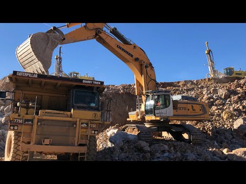 Liebherr 976 Excavator And Cat 992G Loader Loading Cat Dumpers - Sotiriadis/Labrianidis Mining