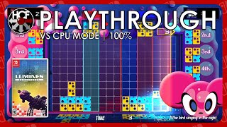 Lumines Remastered | VS CPU Challenge Mode | 100% Complete Playthrough | Nintendo Switch Gameplay