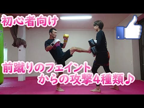 前蹴りのフェイントからの攻撃4種類 キックボクシングテクニック 初心者向け #キックボクシング #ムエタイ #前蹴り