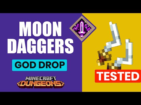 Moon Daggers GOD DROP: Void Strike/Exploding/Critical Hit/Committed — Minecraft Dungeons