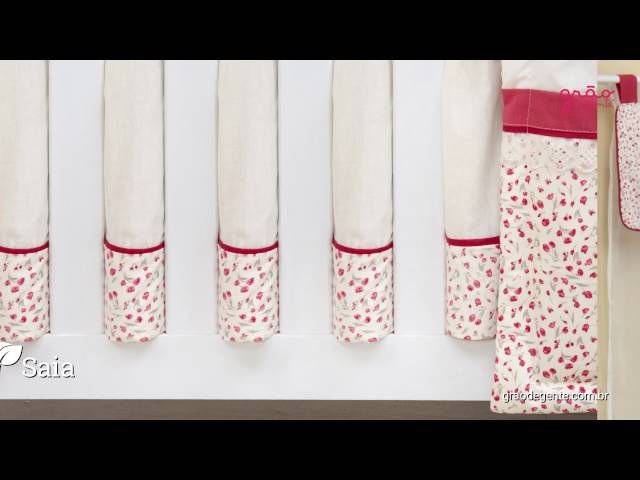 Quarto para Bebê sem Cama Babá Floral Vermelho | Ref: 57277