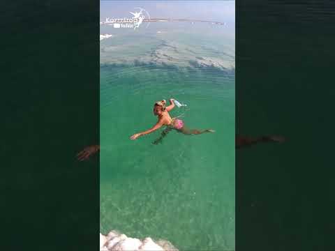 I dive into the Dead Sea, water salinity is 300% Israel #shorts