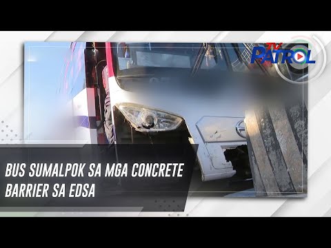Bus sumalpok sa mga concrete barrier sa EDSA TV Patrol