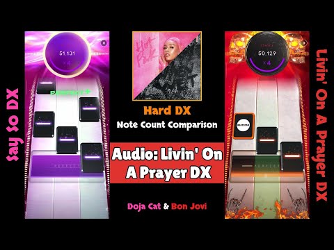 [Right Audio] Say So DX vs Livin' On A Prayer DX - Note Count & Chart Comparison