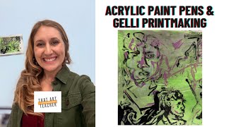 Gelli Printmaking with Acrylic Paint Pens | Layering Sketchbook Drawings into Monoprints