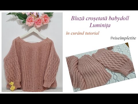 Bluza crosetata babydoll Luminita #crosetam #handmade #bluzacrosetata